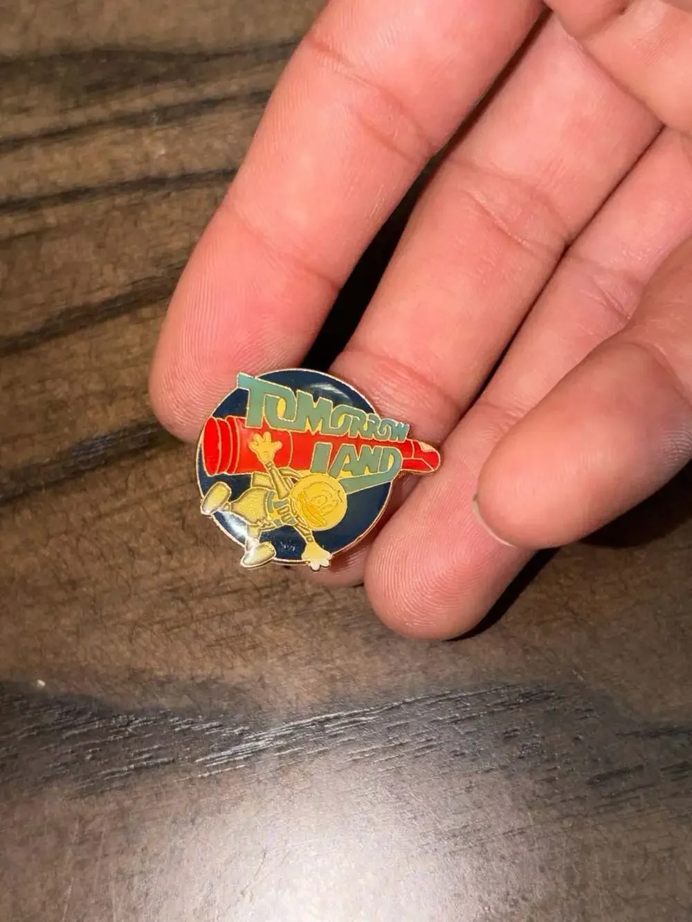 Vintage Walt Disney Productions Tomorrowland Donald Duck Astronaut Enamel Lapel